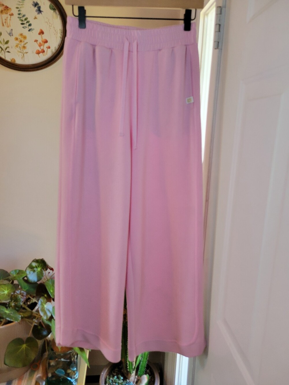 Simply Southern Pink/Blush Sloan Wide Leg Sweat Pants, Size Womens Small